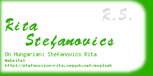 rita stefanovics business card